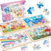 Amazon:$10.99 ($21.99)Wooden Puzzles for Kids Ages 3-6+ Unicorn Mermaid Princess Fairy 4 Pack Puzzles for Girls, 24-Piece Toddler Puzzles, Educational Preschool Birthday Christmas Easter Gifts for 3 4 5 6 Year Old Girls