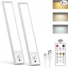 Amazon:$9.99 ($29.99)Under Cabinet Lighting Wireless, 2200mAh Rechargeable Battery Operated Motion Sensor Light Indoor, 3 Color Temps Under Counter Light, Dimmable Wireless Closet Lights w/Remote for Kitchen,Pantry,2 Pack