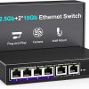Amazon:$79.99 ($99.99)10Gbe Ethernet Switch Unmanaged with 2 x 10Gb RJ45 Ports ➕ 4 x 2.5Gb Base-T Ports, Desktop/Wall Mount NICGIGA 6 Port 10Gbps Network Switch for Wireless AP, NAS, PC