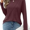 Amazon :$11.04 ($12.99)Womens Pleated Long Sleeve Shirts Crew Neck Casual Tops Fall Loose Fitting T Shirt