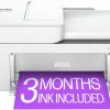 Amazon : $59.99 ($99.99)  HP DeskJet 4255e Wireless All-in-One Color Inkjet Printer, Scanner, Copier, Best-for-Home, 3 Months of Instant Ink Included (588S6A)