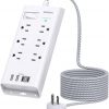 Amazon : $11.99 ($23.99)   Addtam Power Strip Surge Protector 6 Outlets and 4 USB Ports(2 USB-C Ports) 5Ft Long Extension Cord, Flat Plug Overload Surge Protection Outlet Strip, Wall Mount for Home, Office and Dorm