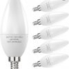 Amazon : $6.99 ($9.99)   PARTPHONER E12 LED Light Bulbs B11 Candelabra Bulbs 60W Equivalent, Non-Dimmable 6W LED Candle Chandelier Bulb 600 Lumen, 5000K Daylight White, Pack of 6