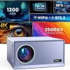 Amazon:$89.99 ($199.99)4K Projector with Wifi 6 & Bluetooth 5.3, REPABOW 1200 ANSI Native 1080P Outdoor Movie Projector with Sealed Engine/ Keystone/4P/4D/PPT/25% Zoom, Smart Home Theater Projector for Phone/PC/TV Stick