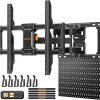 Amazon : $27.99 ($79.99) PERLEGEAR Full Motion TV Mount with Metal Pegboard for Most 42-84 inch Flat or Curved TVs up to 132 lbs, TV Wall Mount with Swivel & Tool-Free Tilt, Max VESA 600x400mm, Fits 12″/16″ Wood Studs, PGLF17