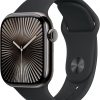 Amazon : $629.00 ($699.00)  Apple Watch Series 10 [GPS + Cellular 42mm case] Smartwatch with Slate Titanium Case with Black Sport Band - S/M. Fitness Tracker, ECG App, Always-On Retina Display, Water Resistant