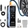 Amazon : $17.49 ($89.99)  Tire Inflator Portable Air Compressor, Air Pump for Car Tires 150PSI Cordless Rechargeable Battery and 12V DC, Electric Bike Pump with Pressure Gauge, Auto Shutoff, for Ball, Motorcycle