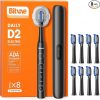 Amazon : $9.99 ($29.99) Bitvae Ultrasonic Electric Toothbrush for Adults and Kids, ADA Accepted Travel Electric Toothbrush with Rechargeable 60-Day Battery Life, 8 Toothbrush Heads, 5 Modes, Toothbrush Holder, Shadow Black
