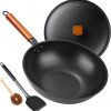 Amazon: $19.99 ($39.99)12.9″ Carbon Steel Wok Pan