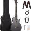 Amazon : $199.99 ($279.99)  Enya NOVA Go SP1 Carbon Fiber Acoustic Electric Guitar with Smart AcousticPlus 35 Inch Travel Acustica Guitarra Starter Bundle Kit of Gig Bag, Strap, Strings, Charging Cable, Instrument Cable(Black)