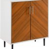 Amazon : $59.00 ($64.00) Walker Edison Fehr Mid Century Modern 2 Door Bookmatch Accent Cabinet , 28 Inch, White