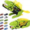 Amazon : $12.99 ($25.99)  Transformable Dinosaur Truck Toy for Kids |12 Diecast Cars Metal Body with Pull Back Action | Birthday Gift for Boys & Girls Age 3-8