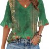 Amazon: $8.99 ($17.98) Womens Tops Casual V Neck Shirts Floral 3/4 Sleeve