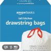 Amazon:$13.02 ($18.61)Amazon Basics Trash Bags, Tall Kitchen Drawstring, Unscented, 13 Gallon, 120 Count, Pack of 1