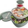 Amazon:$14.99 ($29.99)Bentgo Salad Container - 54 oz Bowl with 4-Compartment Toppings Tray, Leak-Proof Dressing Container, Reusable Fork, BPA-Free Lunch Box for Meal Prep & Food Storage; Removable Bento Tray (Khaki Green)