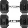 Amazon:$75.27 ($119.99)Signature Fitness Premium Rubber Encased Hex Dumbbell, Pairs