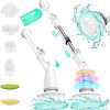 Amazon :$12.99 ($25.99)Electric Spin Scrubber, High-Speed Adjustable Cleaning Brush with 6 Replaceable Brush Heads & Long Handle, 11-in-1 Multi-Surface Power Scrubber for Bathroom, Tile, Tub, Floor, Glass, Sink, Tires
