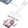 Amazon:$6.99 ($13.99)【Apple MFi Certified】 5-in-1 Memory Card Reader for iPhone, USB-C Lightning USB to Micro SD & SD Card Slots OTG Adapter Fast Card Reader for iPhone/MacBook/iPad SD/Micro SD/SDHC/SDXC/MMC Plug&Play