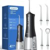 Amazon : $9.99 ($47.99)    Operan Water Flosser for Teeth Cleaning Upgraded 300ml Cordless Water Dental Flossers Rechargeable Oral Irrigator with 4 Modes 4 Jet Tips IPX7 Waterproof Water Floss for Home Travel (Black)+1Pack