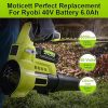 Amazon:$84.54 ($121.64)Upgraded 6000mAh Replacement for Ryobi 40V Battery and Charger Combo Compatible with Ryobi Battery 40V OP4026 OP40601 OP4050A OP4040 OP4030 OP4050 Replacement for Ryobi 40 Volt Charger OP401 2-Pack