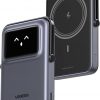 Amazon : $37.99 ($55.99)  UGREEN Uno 10000mAh Magnetic Portable Charger, Qi 7.5W Wireless Power Bank, PD 20W USB C Battery Pack with Foldable Stand and TFT Display MagSafe Compatible iPhone 16/15 /14/13/12 Series, Black