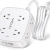 Amazon : $8.48 ($16.97)   6 Ft Surge Protector Power Strip - 8 Widely Outlets with 4 USB Ports, 3 Side Outlet Extender with 6 Feet Extension Cord, Flat Plug, Wall Mount, Desk USB Charging Station, ETL,White