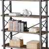 Amazon : $52.88 ($79.99)  4 Tier Bookshelf, Open 4 Shelf Bookcase, Rustic Shelves with Metal Frame, Industrial Book Shelf for Bedroom Home Office Living Room, Rustic Brown
