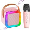 Amazon : $8.99 ($14.99) Mini Karaoke Machine for Kids Adults,Portable Bluetooth Speaker, 1-2 Wireless Microphones with Fun Voice Changing Function-Toys for 5 6 7 8 9 10 Year Old Girl Boys Birthday Gifts Ideas