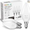 Amazon : $6.99 ($11.99)  Lepro E12 LED Candelabra Light Bulbs, 5000 Kelvin Daylight White 5.5 watt, 40 watt Equivalent B11 C37 Ceiling Fan Bulb Chandelier Bulbs, Type B Small Base Candle Lights, Plastic, Not-dimmable, 3-Pack