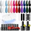 Amazon: $9.99 ($19.99) 19 Pcs Gel Nail Polish Kit with U V Light, 12 Colors