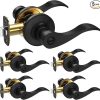 Amazon : $44.99 ($89.99)  TICONN Traditional Wave Style Reversible Door Lever, Door Handle for Interior Doors and Closet (Matte Black, Privacy, 5-Pack)