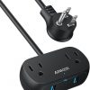Amazon:$9.99 ($19.99)Anker USB Power Strip, Small Power Strip with 2 Outlets and 2 USB-A Charger, 5ft Extension Cord, Safety System for Desktop Charging, for Cruise Ship,Travel accessories, Desk, and Home Office(black)