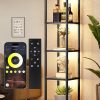 Amazon : $69.99 ($109.99) PARTPHONER Large Glass Display Shelf with Remote/APP Control, Dimmable LED Floor Lamp with Shelves, Open Display Cabinet, Color Temperature Control (2700K-6000K), Black
