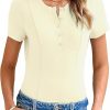 Amazon: $5.99 ($19.98) Women Summer Henley Top – Short Sleeve Button