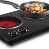 Amazon:$75.19 ($139.19)CUSIMAX Double Burner, 1800W Ceramic Electric Hot Plate for Cooking, Dual Control Infrared Cooktop, Portable Countertop Burner, Glass Plate Electric Cooktop, Stainless Steel Black