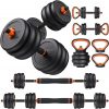 Amazon:$55.99 ($69.99)FEIERDUN Adjustable Dumbbells, 20/30/40/45/70/90lbs Free Weight Set with Connector, 5 in1 Dumbbells Set Used as Barbell, Kettlebells, Push up Stand, Weight Plate, Fitness Exercises for Home Gym Suitable Men/Women