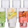 Amazon:$12.99 ($25.98)Ribbed Drinking Glasses Set of 6, 14oz Water Glasses,Vintage Glass Cups,Clear Glass Tumbler,Ribbed Glassware for Cocktail,Iced Coffee,Juice,Mojito,Decor,Gifts for Dad