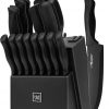 Amazon:$49.97 ($129.99)Knife Sets for Kitchen with Block, HUNTER.DUAL 19 Pcs Kitchen Knife Set with Block Self Sharpening, Dishwasher Safe, Anti-slip Handle, Black