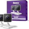 Amazon:$34.99 ($54.99)Roku New Indoor Camera 2024 - Home Security - 2-Pack - Wired Security Camera & Pet Monitor with 1080p HD Color Night Vision, Works with Alexa & Google, Motion & Sound Detection, WDR & WiFi 6
