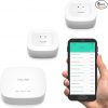 Amazon:$32.99 ($43.99)YoLink Smart Home Starter Kit: Hub & Water Leak Sensor 2-Pack, SMS/Text, Email & Push Notifications, LoRa Up to 1/4 Mile Open-Air Range, w/Alexa, IFTTT, Home Assistant