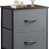 Amazon:$20.15 ($35.08)WLIVE Nightstand, 2 Drawer Dresser for Bedroom, Small Dresser with 2 Drawers, Bedside Furniture, Night Stand, End Table with Fabric Bins for Bedroom, Closet, Entryway, College Dorm, Dark Grey
