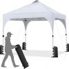 Amazon:$79.99 ($139.49)Yaheetech 10x10ft Pop-Up Canopy Tent with 17 Solar LED Lights, Outdoor Garden Gazebo, Ez Set-up Instant Sun Shelter Tent w/Wheeled Bag, 4 Sandbags, Ropes & 12 Stakes for Parties, Beach, Camping, White