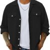 Amazon:$19.98 (Reg $25.99)Mens Corduroy Jacket Shirts Long Sleeve Button Down Shacket Jacket with Flap Pocketss
