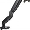 Amazon : $16.79 ($29.44)  Amazon Basics Gas Spring Single Computer Monitor Arm Mount, Adjustable, Holds up to 27'' Monitors, Black