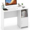 Amazon : $55.99 ($79.99)  Giantex Small Computer Desk, White Desk with Storage Cabinet & Shelf, Compact PC Laptop Table Workstation, Makeup Vanity Table, Modern Study Writing Desk for Small Space, Bedroom, Home Office