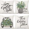 Amazon:  $4.99 ($9.99) Farmhouse Spring Summer Pillow Covers 18×18 Set of 4