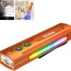 Amazon : $33.95 ($69.99) Wurkkos HD01PRO UV Flashlight with UV Light&White LED Combo,Led Flashlight 1200Lumens Flat Flashlight with RGB Light,Rechargeable EDC Flashlight,Pocket Light for Emergency,Pet Urine Detection(Orange)