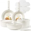 Amazon : $35.99 ($39.99) CAROTE Pots and Pans Set Non Stick, 15pcs Cookware Sets, Dishwasher/Oven/Fridge Safe, Kitchen Set, Space Saving Pots Set, Nonstick Set with Versatile Detachable Handle, Induction RV Set, Cream