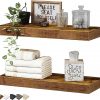 Amazon : $13.53 ($29.82)  QEEIG Bathroom Floating Shelves for Wall Mounted Shelf Over Toilet Farmhouse Home Decor Display Shelving Small 16 inch Set of 2, Rustic Brown (008-40BN)
