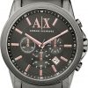 Amazon : $99.98 ($230.00) AX Armani Exchange Chronograph Watch for Men with Leather, Stainless Steel or Silicone Band Gray Stainless